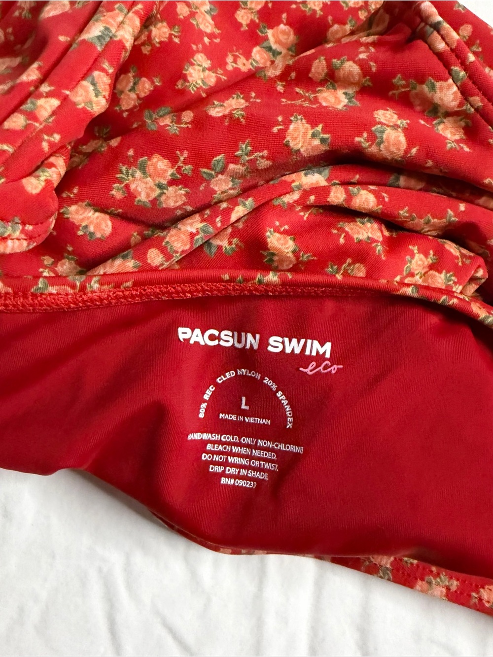 Pacsun Red Floral One-Piece Swimsuit - Picture 5 of 5